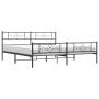 Black metal headboard and footboard bed frame 183x213cm by vidaXL, Beds and slatted bases - Ref: Foro24-355290, Price: 123,19...