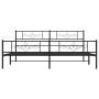 Black metal headboard and footboard bed frame 183x213cm by vidaXL, Beds and slatted bases - Ref: Foro24-355290, Price: 123,19...