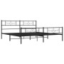 Black metal headboard and footboard bed frame 183x213cm by vidaXL, Beds and slatted bases - Ref: Foro24-355290, Price: 123,19...