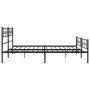 Black metal headboard and footboard bed frame 183x213cm by vidaXL, Beds and slatted bases - Ref: Foro24-355290, Price: 123,19...