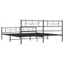 Black metal headboard and footboard bed frame 183x213cm by vidaXL, Beds and slatted bases - Ref: Foro24-355290, Price: 123,19...