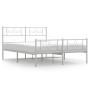 Metal bed frame with headboard and white footboard 140x190 cm by vidaXL, Beds and slatted bases - Ref: Foro24-355334, Price: ...