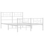 Metal bed frame with headboard and white footboard 140x190 cm by vidaXL, Beds and slatted bases - Ref: Foro24-355334, Price: ...