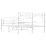 Metal bed frame with headboard and white footboard 140x190 cm by vidaXL, Beds and slatted bases - Ref: Foro24-355334, Price: ...