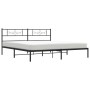 Bed frame with black metal headboard 180x200 cm by vidaXL, Beds and slatted bases - Ref: Foro24-355271, Price: 104,99 €, Disc...