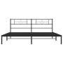 Bed frame with black metal headboard 180x200 cm by vidaXL, Beds and slatted bases - Ref: Foro24-355271, Price: 104,99 €, Disc...