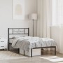 Bed frame with black metal headboard 90x190 cm by vidaXL, Beds and slatted bases - Ref: Foro24-355259, Price: 66,16 €, Discou...