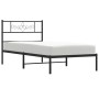 Bed frame with black metal headboard 90x190 cm by vidaXL, Beds and slatted bases - Ref: Foro24-355259, Price: 66,16 €, Discou...