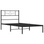 Bed frame with black metal headboard 90x190 cm by vidaXL, Beds and slatted bases - Ref: Foro24-355259, Price: 66,16 €, Discou...