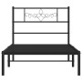 Bed frame with black metal headboard 90x190 cm by vidaXL, Beds and slatted bases - Ref: Foro24-355259, Price: 66,16 €, Discou...