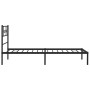 Bed frame with black metal headboard 90x190 cm by vidaXL, Beds and slatted bases - Ref: Foro24-355259, Price: 66,16 €, Discou...