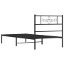 Bed frame with black metal headboard 90x190 cm by vidaXL, Beds and slatted bases - Ref: Foro24-355259, Price: 66,16 €, Discou...