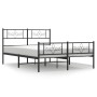 Black metal headboard and footboard bed frame 135x190 cm by vidaXL, Beds and slatted bases - Ref: Foro24-355284, Price: 106,1...