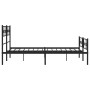 Black metal headboard and footboard bed frame 135x190 cm by vidaXL, Beds and slatted bases - Ref: Foro24-355284, Price: 106,1...