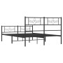 Black metal headboard and footboard bed frame 135x190 cm by vidaXL, Beds and slatted bases - Ref: Foro24-355284, Price: 106,1...