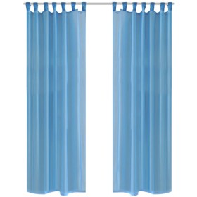 2 Cortinas turquesas transparentes 140 x 225 cm de vidaXL, Cortinas y visillos - Ref: Foro24-130207, Precio: 22,99 €, Descuen...