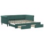 Trundle sofa bed with drawers dark green velvet 100x200 cm by vidaXL, Beds and slatted bases - Ref: Foro24-3197828, Price: 36...