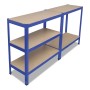 Estantería almacenaje 5 niveles azul madera ingeniería acero de vidaXL, Estanterías industriales - Ref: Foro24-141126, Precio...