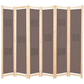 6-panel brown fabric room divider 240x170x4 cm by vidaXL, Room dividers - Ref: Foro24-248182, Price: 93,97 €, Discount: %