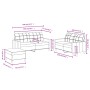 Set Sofas mit Kissen 3 Stück cremefarbener Stoff von vidaXL, Sofas - Ref: Foro24-3201284, Preis: 462,99 €, Rabatt: %