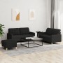 Set Sofas mit Kissen 3 Stück schwarzer Stoff von vidaXL, Sofas - Ref: Foro24-3201286, Preis: 520,24 €, Rabatt: %