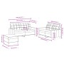 Set Sofas mit Kissen 3 Stück schwarzer Stoff von vidaXL, Sofas - Ref: Foro24-3201286, Preis: 520,24 €, Rabatt: %