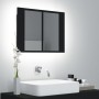 Armario espejo de baño con luz LED acrílico negro 60x12x45 cm de vidaXL, Tocadores de baño - Ref: Foro24-804957, Precio: 52,1...