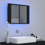 Bathroom mirror cabinet with LED light, black acrylic, 60x12x45 cm. by vidaXL, bathroom vanities - Ref: Foro24-804957, Price:...