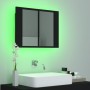 Armario espejo de baño con luz LED acrílico negro 60x12x45 cm de vidaXL, Tocadores de baño - Ref: Foro24-804957, Precio: 52,1...