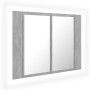 Armario espejo baño luz LED acrílico gris hormigón 60x12x45 cm de vidaXL, Tocadores de baño - Ref: Foro24-804960, Precio: 44,...