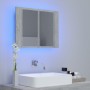 Armario espejo baño luz LED acrílico gris hormigón 60x12x45 cm de vidaXL, Tocadores de baño - Ref: Foro24-804960, Precio: 44,...