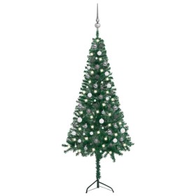 Árbol de Navidad artificial de esquina LED y bolas verde 180 cm de vidaXL, Arboles de navidad - Ref: Foro24-3077964, Precio: ...