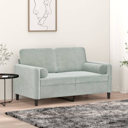 Decorative cushions 2 units light gray velvet Ø15x50 cm by vidaXL, Cushions - Ref: Foro24-349509, Price: 20,17 €, Discount: %