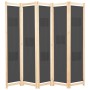 Divider screen with 5 gray fabric panels 200x170x4 cm by vidaXL, Room dividers - Ref: Foro24-248177, Price: 77,39 €, Discount: %