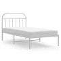 Estructura de cama de metal con cabecero blanco 100x190 cm de vidaXL, Camas y somieres - Ref: Foro24-353678, Precio: 66,82 €,...