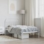 Estructura de cama de metal con cabecero blanco 100x190 cm de vidaXL, Camas y somieres - Ref: Foro24-353678, Precio: 66,82 €,...