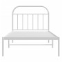 Estructura de cama de metal con cabecero blanco 100x190 cm de vidaXL, Camas y somieres - Ref: Foro24-353678, Precio: 66,82 €,...