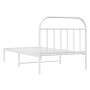 Estructura de cama de metal con cabecero blanco 100x190 cm de vidaXL, Camas y somieres - Ref: Foro24-353678, Precio: 66,82 €,...