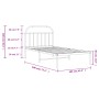 Estructura de cama de metal con cabecero blanco 100x190 cm de vidaXL, Camas y somieres - Ref: Foro24-353678, Precio: 66,82 €,...