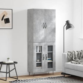 Tall plywood gray concrete sideboard 69.5x34x180 cm by vidaXL, Sideboards - Ref: Foro24-3198069, Price: 155,99 €, Discount: %