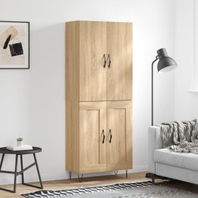 Aparador alto madera contrachapada color roble 69,5x34x180 cm de vidaXL, Aparadores - Ref: Foro24-3198076, Precio: 150,99 €, ...