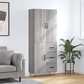 Aparador alto madera contrachapada gris sonoma 69,5x34x180 cm de vidaXL, Aparadores - Ref: Foro24-3198095, Precio: 164,41 €, ...