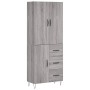 Aparador alto madera contrachapada gris sonoma 69,5x34x180 cm de vidaXL, Aparadores - Ref: Foro24-3198095, Precio: 163,99 €, ...