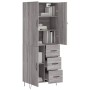 Aparador alto madera contrachapada gris sonoma 69,5x34x180 cm de vidaXL, Aparadores - Ref: Foro24-3198095, Precio: 163,99 €, ...