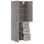 Aparador alto madera contrachapada gris sonoma 69,5x34x180 cm de vidaXL, Aparadores - Ref: Foro24-3198095, Precio: 163,99 €, ...