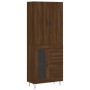 Aparador alto madera contrachapada marrón roble 69,5x34x180 cm de vidaXL, Aparadores - Ref: Foro24-3198104, Precio: 166,46 €,...