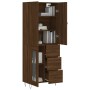 Tall brown oak plywood sideboard 69.5x34x180 cm by vidaXL, Sideboards - Ref: Foro24-3198104, Price: 166,46 €, Discount: %