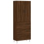 Aparador alto madera contrachapada marrón roble 69,5x34x180 cm de vidaXL, Aparadores - Ref: Foro24-3198088, Precio: 166,73 €,...