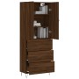 Tall brown oak plywood sideboard 69.5x34x180 cm by vidaXL, Sideboards - Ref: Foro24-3198088, Price: 166,73 €, Discount: %