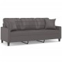 3-Sitzer-Sofa mit grauen Kunstlederkissen 180 cm von vidaXL, Sofas - Ref: Foro24-3200810, Preis: 342,01 €, Rabatt: %